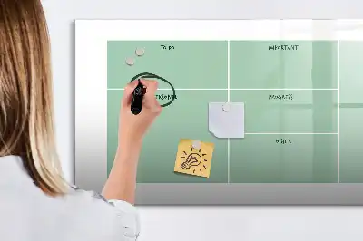 Magnetisch glazen schrijfbord bureau organizer voor notities en foto's