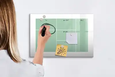 Magnetisch glazen schrijfbord bureau organizer voor notities en foto's