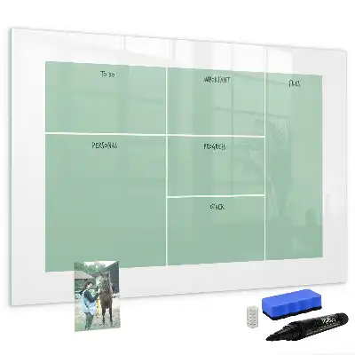 Magnetisch glazen schrijfbord bureau organizer voor notities en foto's