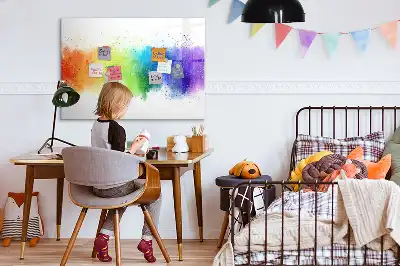 Beschrijfbaar glazen magneetbord met abstract regenboogontwerp
