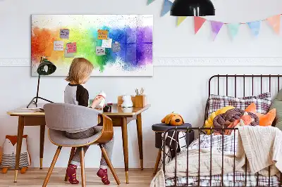 Beschrijfbaar glazen magneetbord met abstract regenboogontwerp