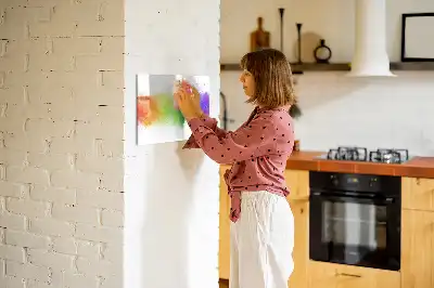 Beschrijfbaar glazen magneetbord met abstract regenboogontwerp