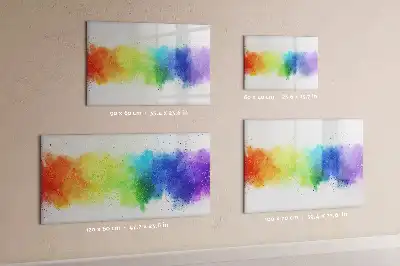 Beschrijfbaar glazen magneetbord met abstract regenboogontwerp