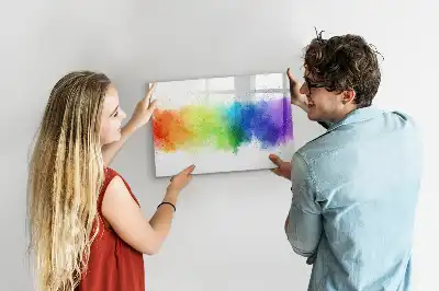 Beschrijfbaar glazen magneetbord met abstract regenboogontwerp