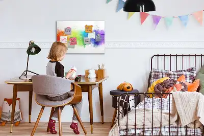Beschrijfbaar glazen magneetbord met abstract regenboogontwerp