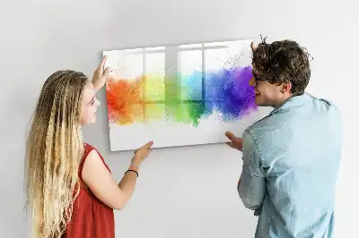Beschrijfbaar glazen magneetbord met abstract regenboogontwerp