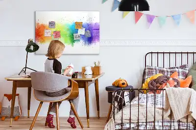 Beschrijfbaar glazen magneetbord met abstract regenboogontwerp