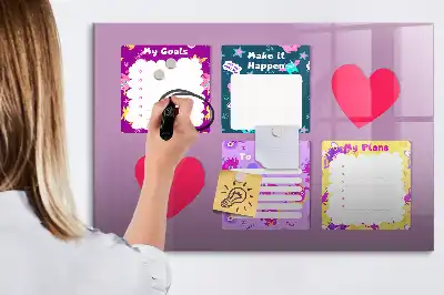 Magnetisch glazen schrijfbord met griezelig notitiethema