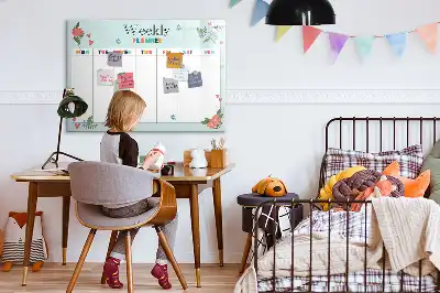 Magnetisch glazen weekplanner voor notities en foto's