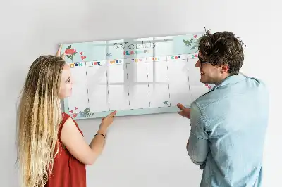 Magnetisch glazen weekplanner voor notities en foto's