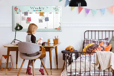 Magnetisch glazen weekplanner voor notities en foto's