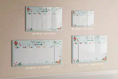Magnetisch glazen weekplanner voor notities en foto's