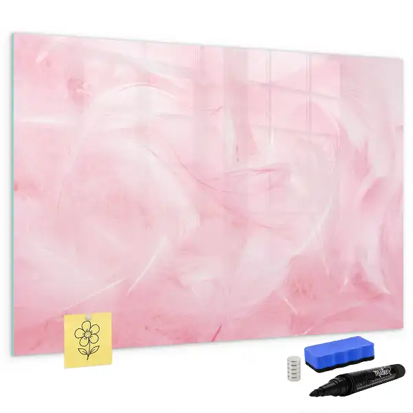 Beschrijfbaar glazen magneetbord met abstract design Veer
