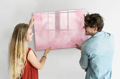 Beschrijfbaar glazen magneetbord met abstract design Veer