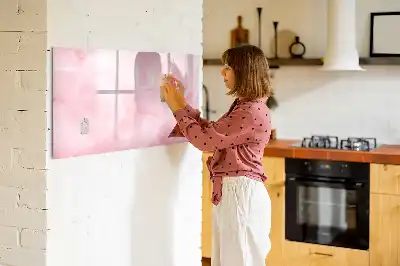 Beschrijfbaar glazen magneetbord met abstract design Veer