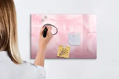 Beschrijfbaar glazen magneetbord met abstract design Veer