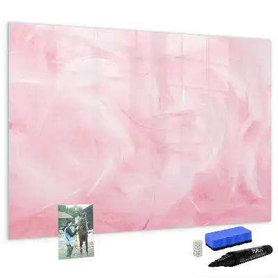 Beschrijfbaar glazen magneetbord met abstract design Veer