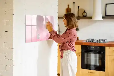 Beschrijfbaar glazen magneetbord met abstract design Veer