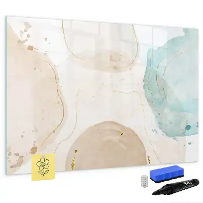 Magnetisch glazen schrijfbord voor notities en foto's met aquarelspetters