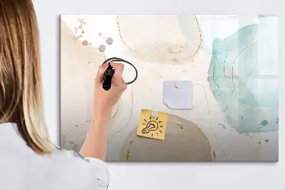 Magnetisch glazen schrijfbord voor notities en foto's met aquarelspetters