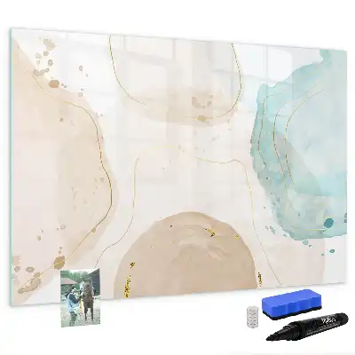 Magnetisch glazen schrijfbord voor notities en foto's met aquarelspetters