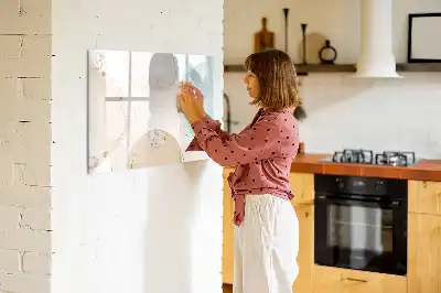 Magnetisch glazen schrijfbord voor notities en foto's met aquarelspetters