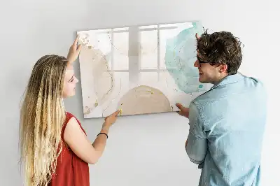 Magnetisch glazen schrijfbord voor notities en foto's met aquarelspetters