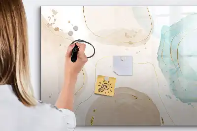 Magnetisch glazen schrijfbord voor notities en foto's met aquarelspetters