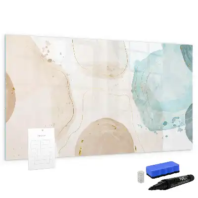 Magnetisch glazen schrijfbord voor notities en foto's met aquarelspetters