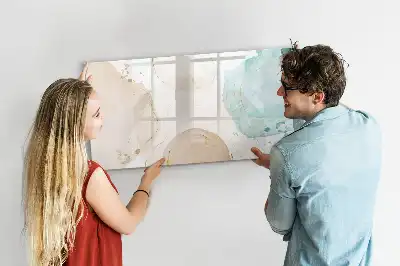 Magnetisch glazen schrijfbord voor notities en foto's met aquarelspetters