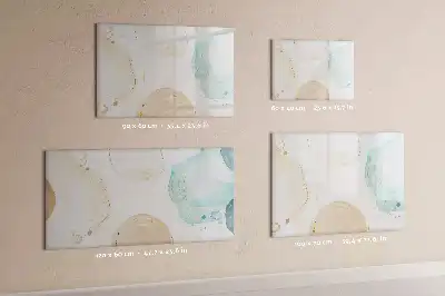 Magnetisch glazen schrijfbord voor notities en foto's met aquarelspetters