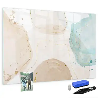 Magnetisch glazen schrijfbord voor notities en foto's met aquarelspetters