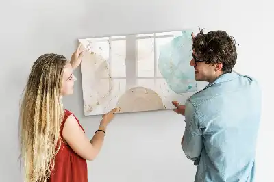 Magnetisch glazen schrijfbord voor notities en foto's met aquarelspetters