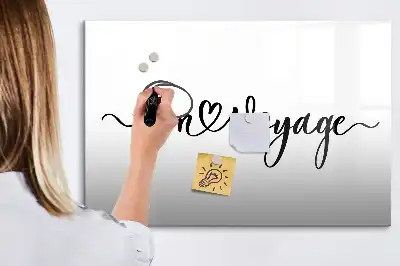 Magnetisch glazen schrijfbord met tekst Fijne reis