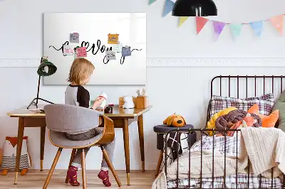 Magnetisch glazen schrijfbord met tekst Fijne reis