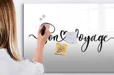Magnetisch glazen schrijfbord met tekst Fijne reis