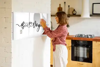 Magnetisch glazen schrijfbord met tekst Fijne reis