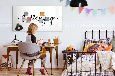 Magnetisch glazen schrijfbord met tekst Fijne reis