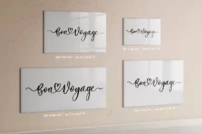 Magnetisch glazen schrijfbord met tekst Fijne reis