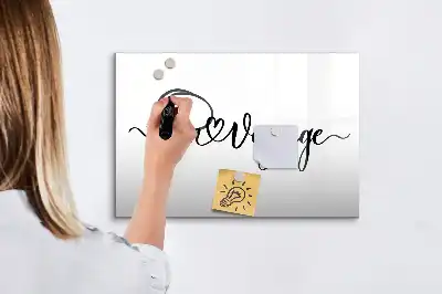 Magnetisch glazen schrijfbord met tekst Fijne reis