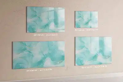 Beschrijfbaar glazen magneetbord met abstract marmerdesign