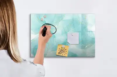Beschrijfbaar glazen magneetbord met abstract marmerdesign