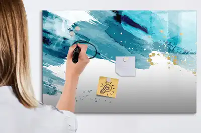 Magnetisch glazen schrijfbord voor notities en foto's penseelstreken