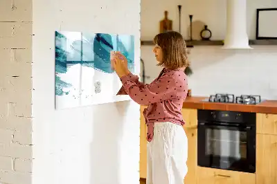 Magnetisch glazen schrijfbord voor notities en foto's penseelstreken
