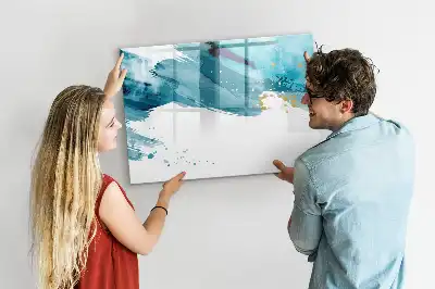 Magnetisch glazen schrijfbord voor notities en foto's penseelstreken