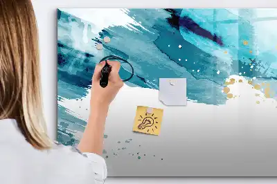 Magnetisch glazen schrijfbord voor notities en foto's penseelstreken