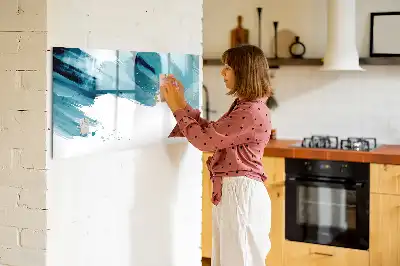 Magnetisch glazen schrijfbord voor notities en foto's penseelstreken