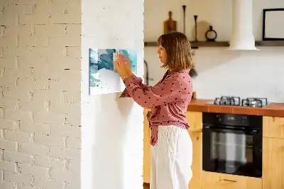 Magnetisch glazen schrijfbord voor notities en foto's penseelstreken