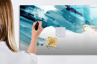 Magnetisch glazen schrijfbord voor notities en foto's penseelstreken