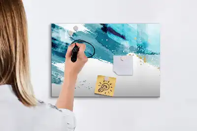 Magnetisch glazen schrijfbord voor notities en foto's penseelstreken